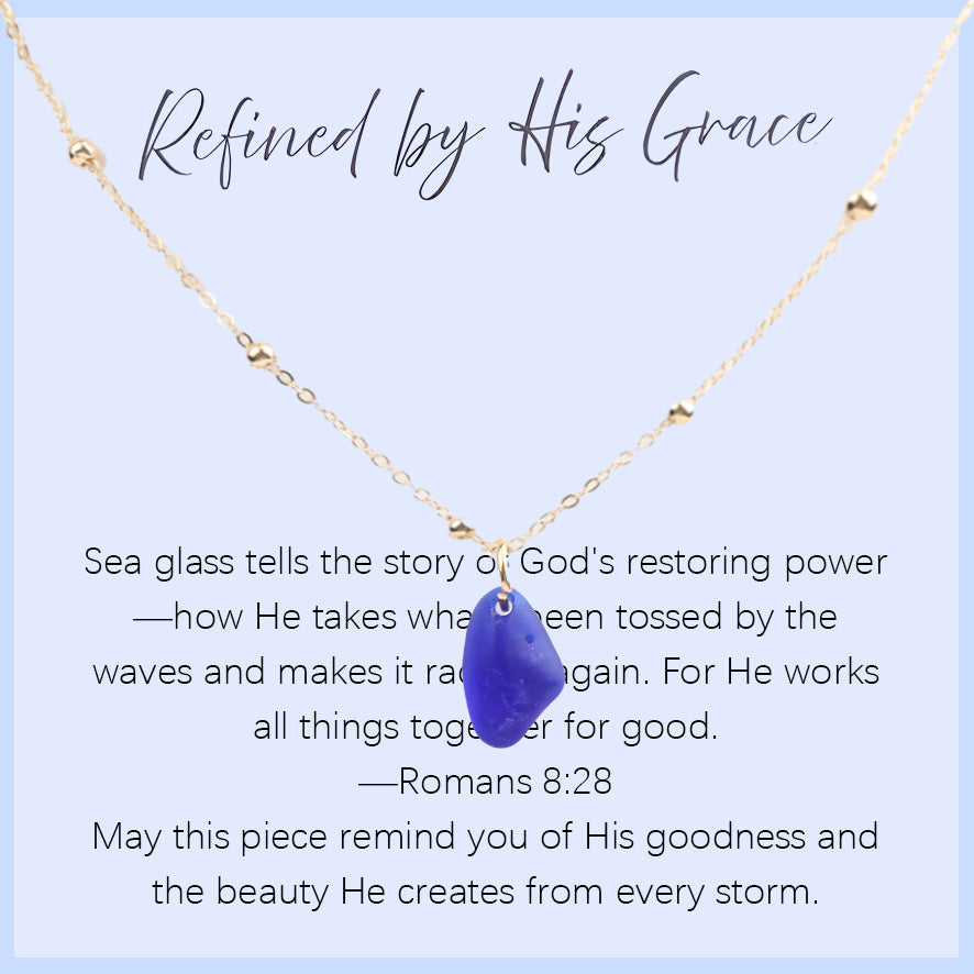 Sea Glass Teardrop Necklace | Symbol of Love