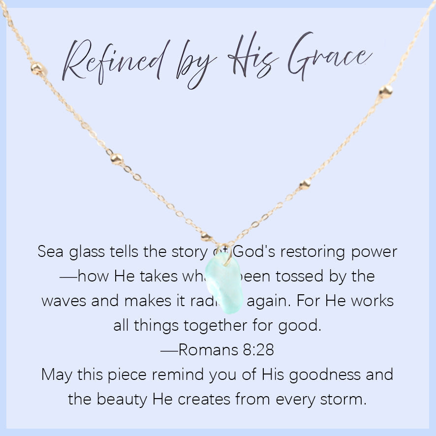 Sea Glass Teardrop Necklace | Symbol of Love