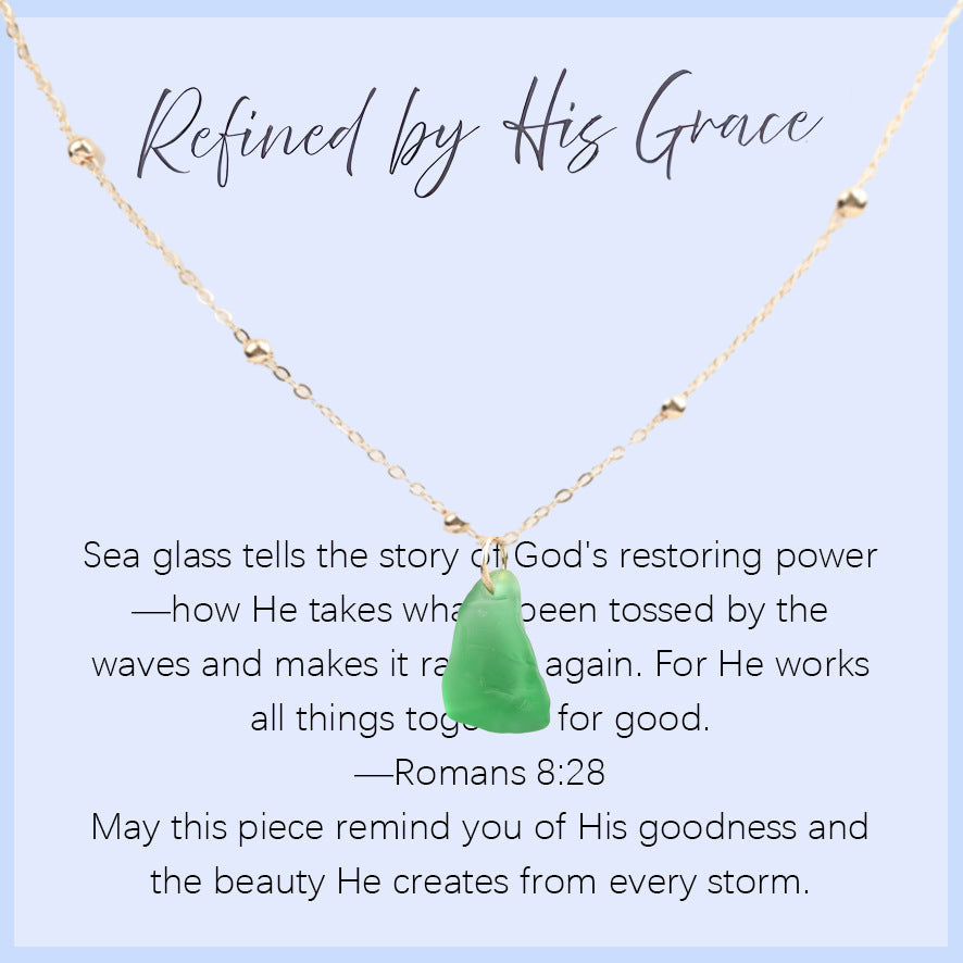 Sea Glass Teardrop Necklace | Symbol of Love