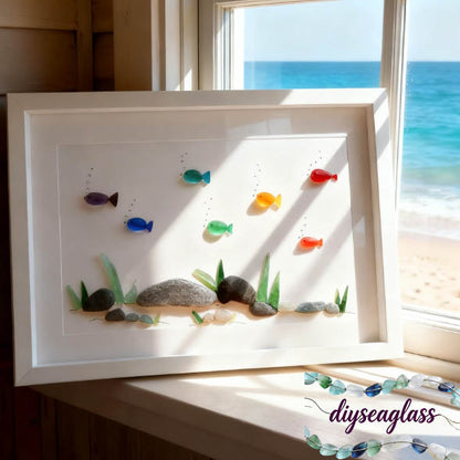 【Coastal Gallery Series】Sea Glass & Pebble Art: Rainbow Reef🌈