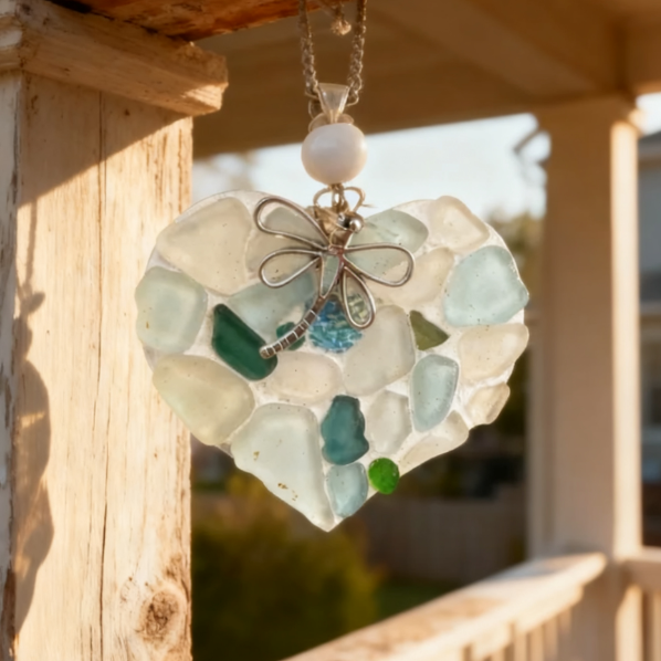 🔆Handmade Sea Glass Heart — A Little Piece of Peace