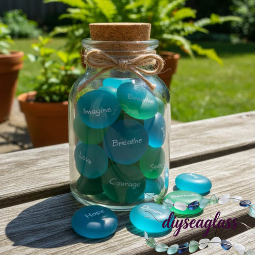 🌟Inspirational Sea Glass Stones in a Jar