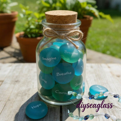 🌟Inspirational Sea Glass Stones in a Jar
