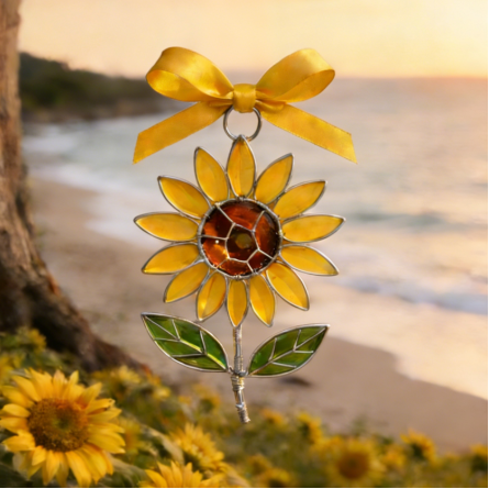 💐Handcrafted Sea Glass Flower Sun Catchers
