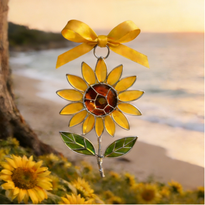 💐Handcrafted Sea Glass Flower Sun Catchers