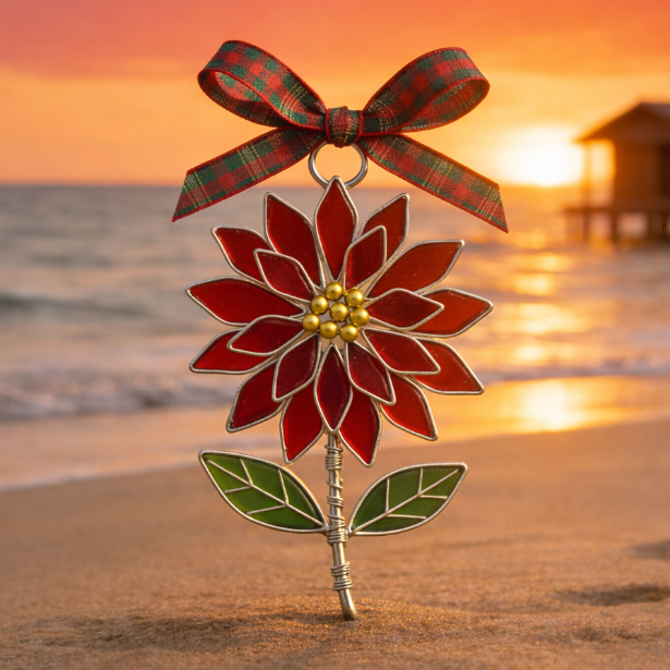 💐Handcrafted Sea Glass Flower Sun Catchers