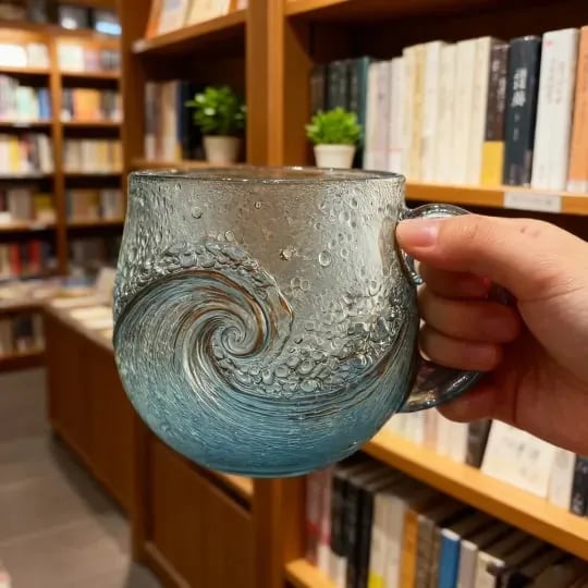 🎄Christmas Best Gifts🔥 Unique Handcrafted Sea Glass Ocean Wave Mug🎁