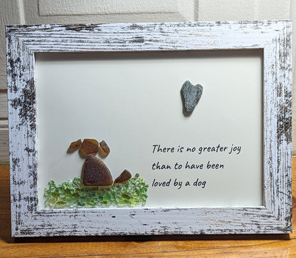 🥰Sea Glass Art Dog Pebble Art Gift for Dog Lovers Unique Gift