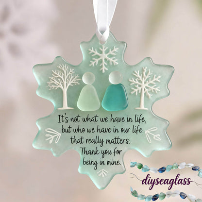 🌊Snowflake-Shaped Sea Glass Friendship Ornament