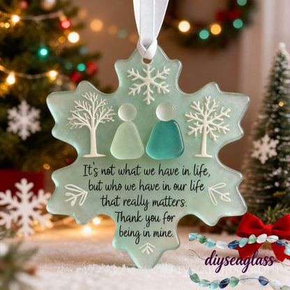 🌊Snowflake-Shaped Sea Glass Friendship Ornament