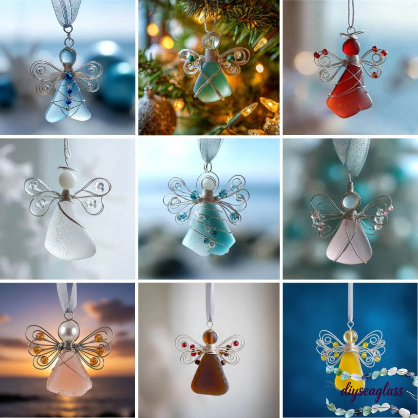 🌊Handmade Sea Glass Angel Ornament(Buy 6 Free Shipping Now)