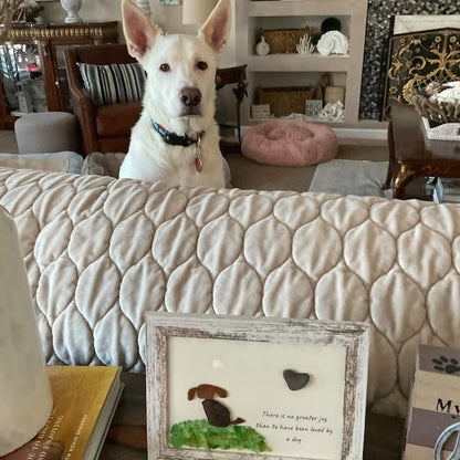 🥰Sea Glass Art Dog Pebble Art Gift for Dog Lovers Unique Gift