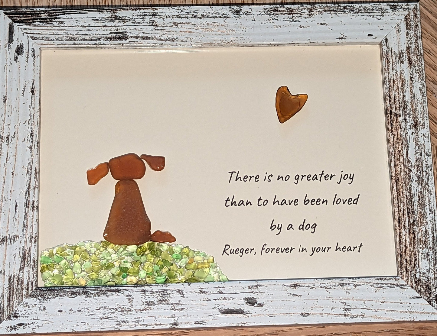 🥰Sea Glass Art Dog Pebble Art Gift for Dog Lovers Unique Gift