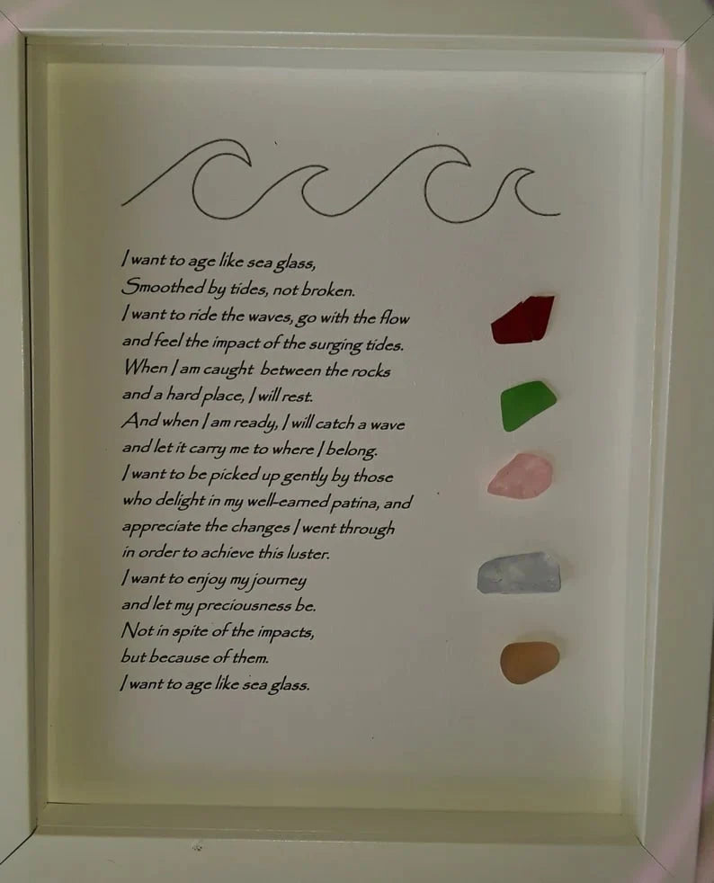 ❤️Handmade Large Sea Glass Poem