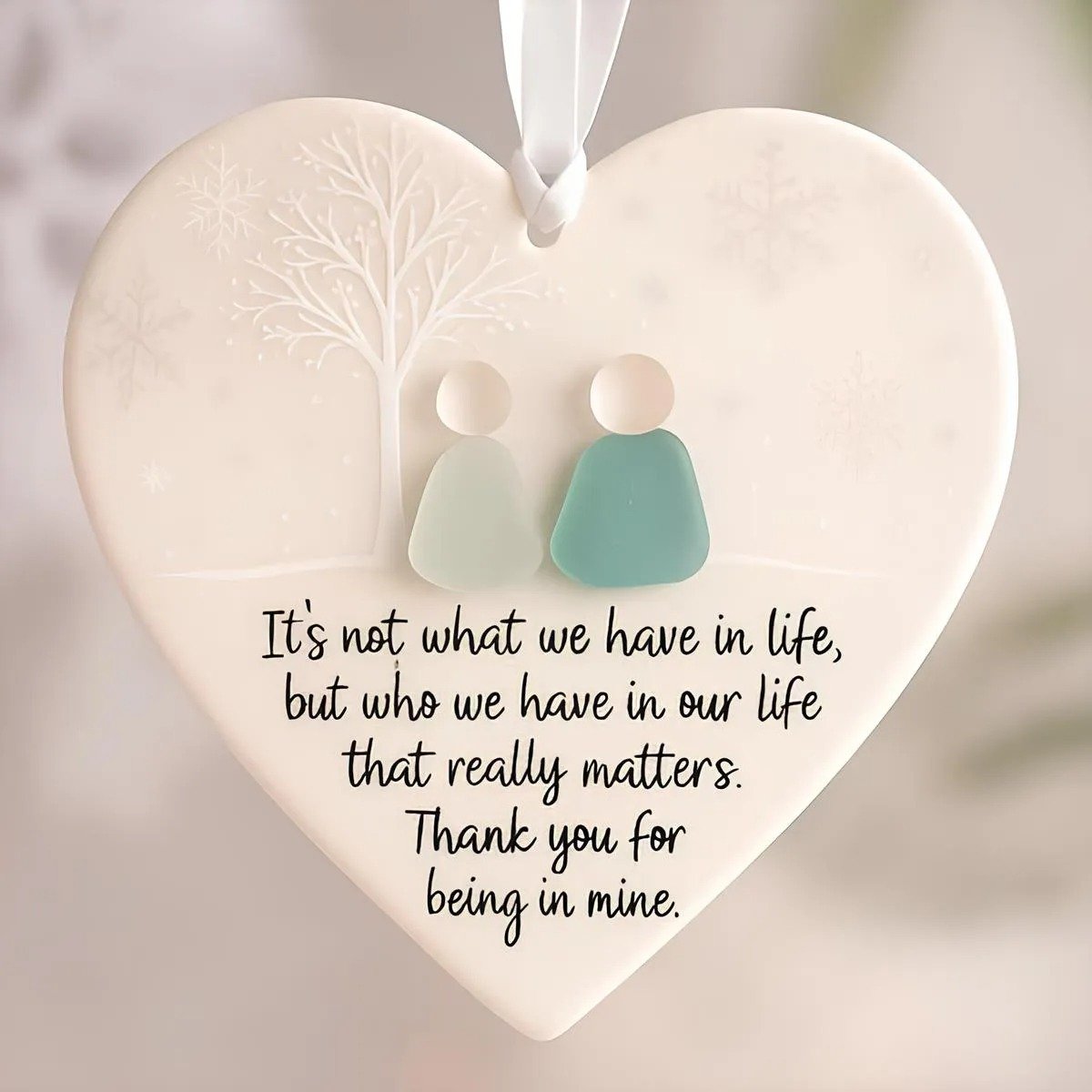 🌊Heart-Shaped Sea Glass  Decor-✨ Friendship & 🏠Thank Your Neighbors💝