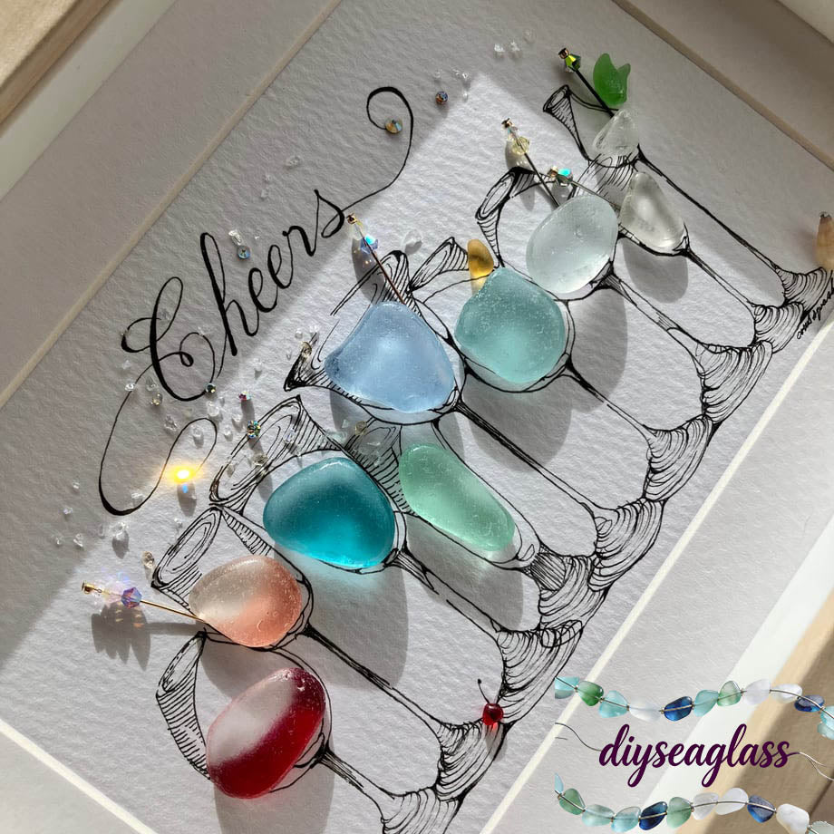 Cocktail Party Sea Glass Art