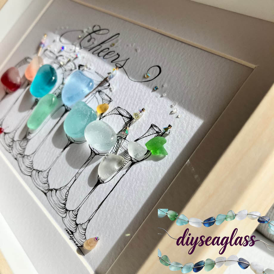 Cocktail Party Sea Glass Art