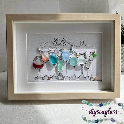 Cocktail Party Sea Glass Art