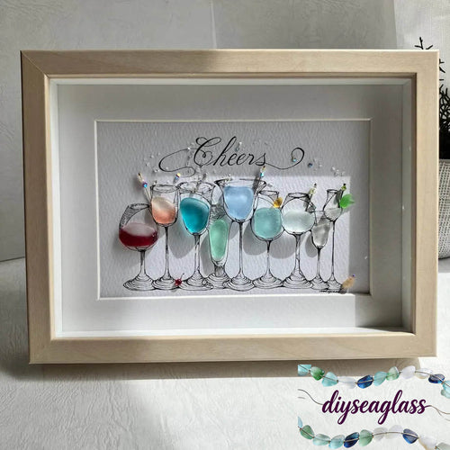 Cocktail Party Sea Glass Art